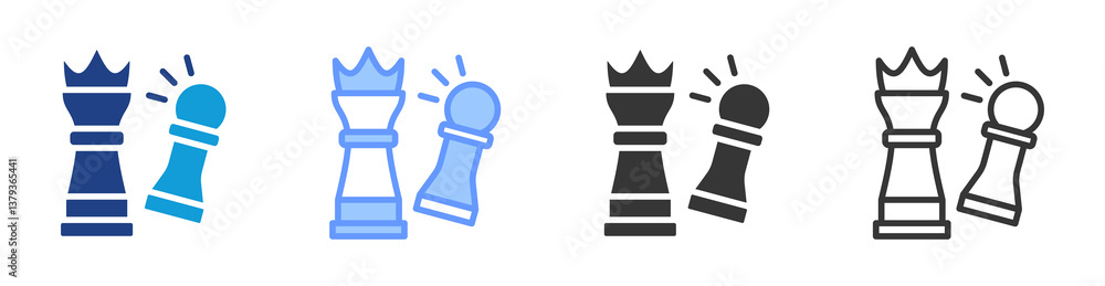 Aufkleber Competitive Strategy icon set multiple style collection