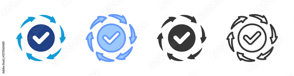 Poster Value Chain icon set multiple style collection