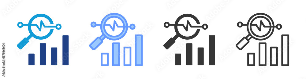 Poster Analysis icon set multiple style collection