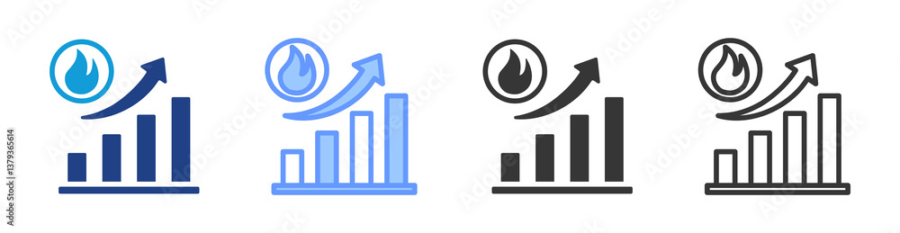 Poster Trend icon set multiple style collection