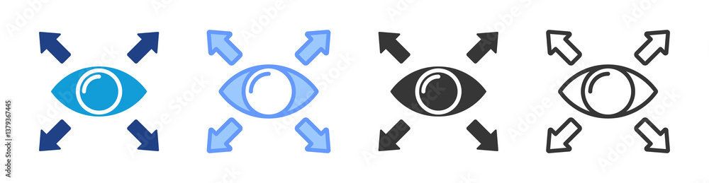 Aufkleber wide view icon set multiple style collection