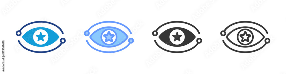Poster Vision icon set multiple style collection