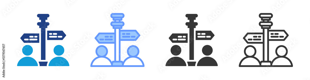 Aufkleber direction icon set multiple style collection