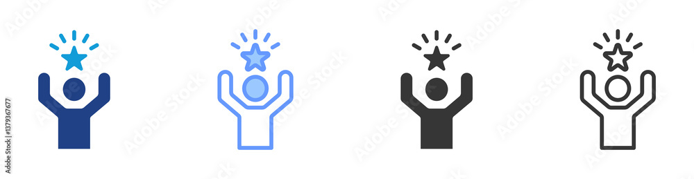 Poster motivate icon set multiple style collection