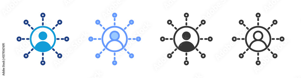 Poster influencer icon set multiple style collection