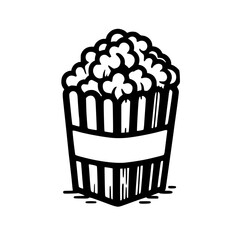 Popcorn sketch silhouette
