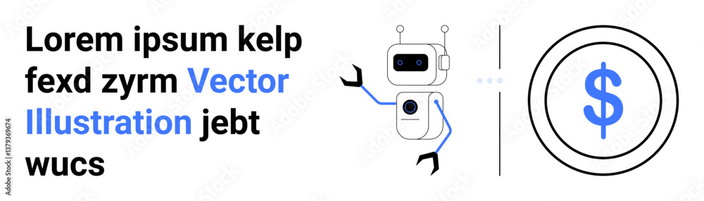 Aufkleber robot gesturing with outstretched arm toward a digital dollar sign separated by a vertical line. ide