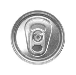 One tin can isolated on white, top view