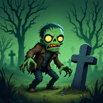 funny cartoon zombie