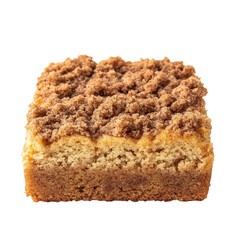 A Moist Coffee Cake with Cinnamon Crumb Topping Isolated on Transparent Background