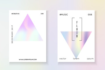 Holograph Shape. Plastic Effect. Minimalist Pattern. Business 90s Template. Violet Holographic Flyer. Iridescent Foil. Memphis Banner. Purple Holograph Shape