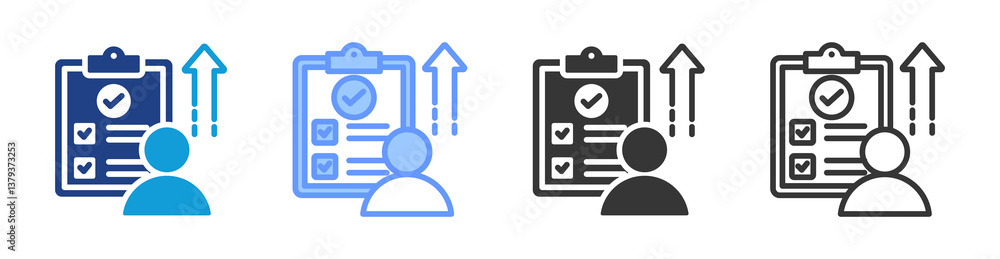 Aufkleber Performance Appraisal icon set multiple style collection