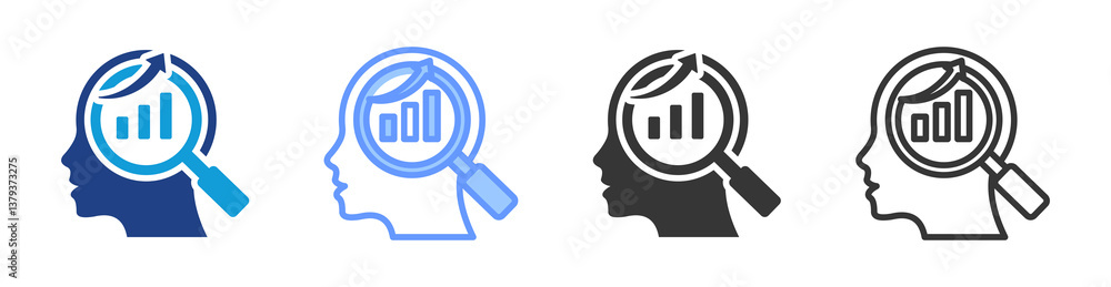 Poster Analytical Thinking icon set multiple style collection