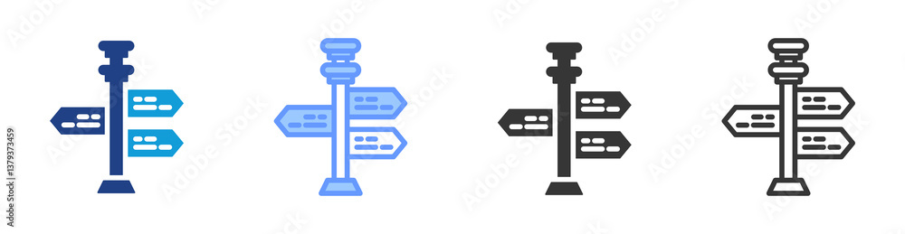 Poster Guidance icon set multiple style collection