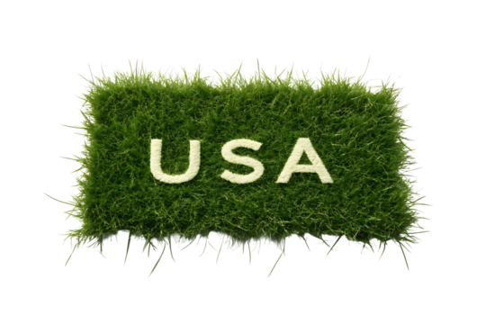 Natural green grass alphabet symbols evoke a spring eco design concept