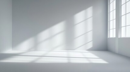 Obraz premium Empty Modern Room with Sunlight Shadows