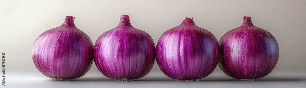 Poster fresh onions whole and sliced on white background with soft shadows and detailed texture