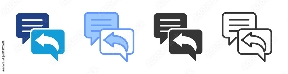 Poster review response icon set multiple style collection