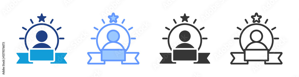 Poster Personal Branding icon set multiple style collection