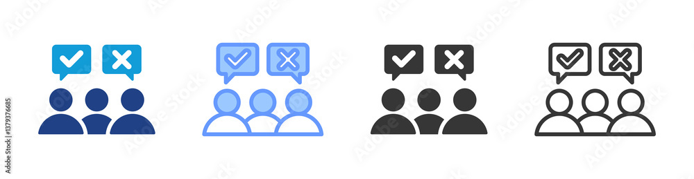 Poster customer feedback icon set multiple style collection