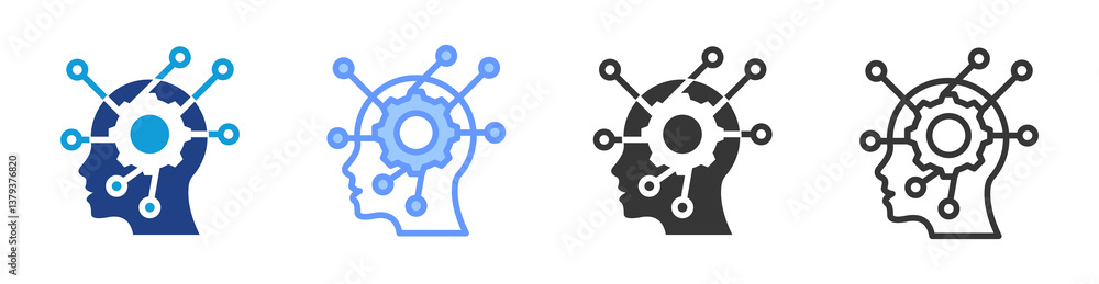 Poster Perception icon set multiple style collection