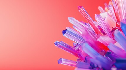 Colorful crystal formation against bright background