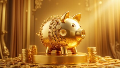 Investment strategy financial sector image golden environment close-up prosperity