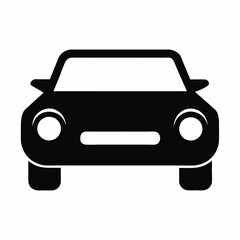 Car black web flat icon vector on white background.