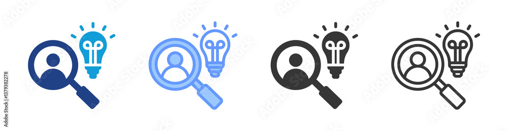 Poster User Insight icon set multiple style collection