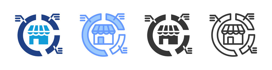 Market Segmentation icon set multiple style collection