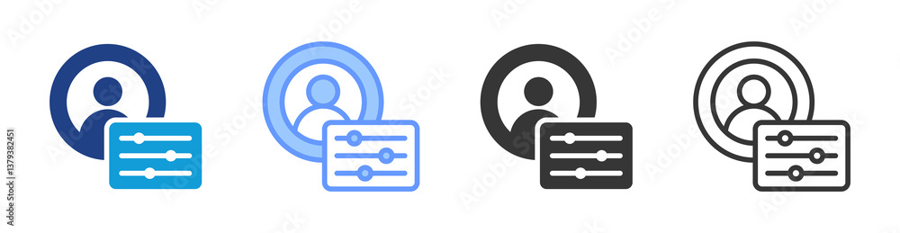 Aufkleber Personalization icon set multiple style collection