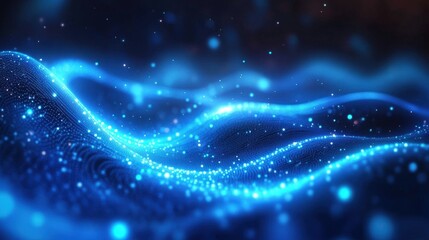Abstract Blue Digital Wave Pattern