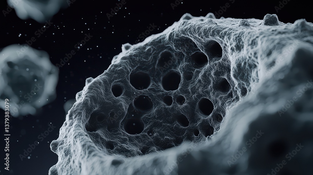 Poster microscopic view of cellular structure and texture