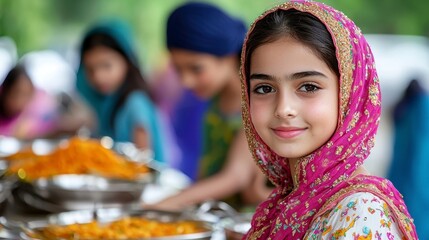 Fototapeta premium Joyful Girl in Colorful Attire