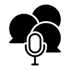 Podcast icon, glyph icon style