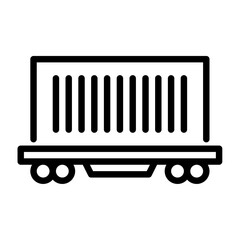 cargo train outline icon. cargo train black line illustration.