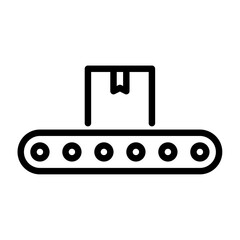 conveyor outline icon. conveyor belt black line illustration.