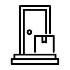 delivered outline icon. package delivered black line illustration.