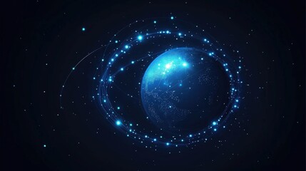 Fototapeta premium Earth in the Digital Cosmos