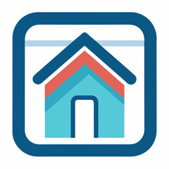 Web home icon vector on white background.