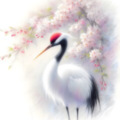 두루미, 파스텔화, jpeg (Japanese crane, pastel painting, jpeg)