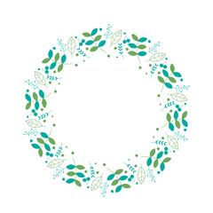 シンプルな植物の丸いフレーム