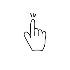 シンプルな手描き風の人差し指のアイコン