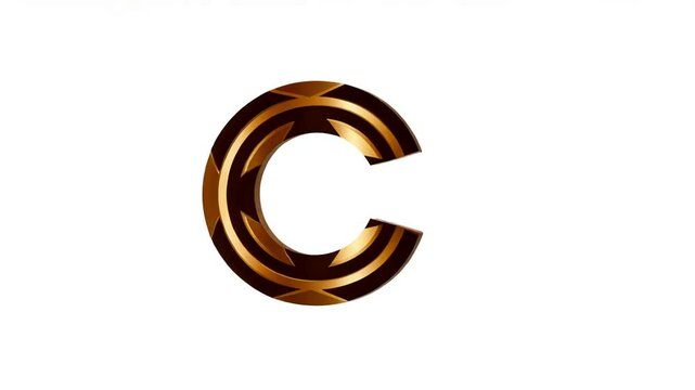 Elegant Golden Brown Letter C Logo Design