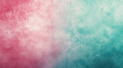 Obraz premium abstract gradient background, pink and teal colors, grainy film filter, grain texture, blurred gradient background