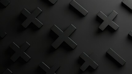 Obraz premium Abstract Black Cross Pattern: Minimalist 3D Render