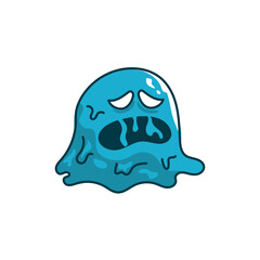 Cute Monster Slime Character Vector Illustration as Toothy and Furry Mutant with Friendly Face Vector	

