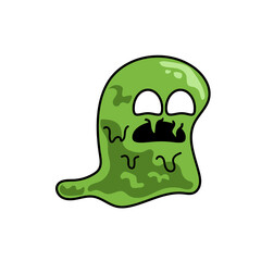 Cute Monster Slime Character Vector Illustration as Toothy and Furry Mutant with Friendly Face Vector	
