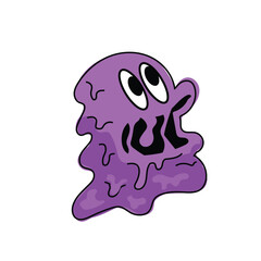 Cute Monster Slime Character Vector Illustration as Toothy and Furry Mutant with Friendly Face Vector	
