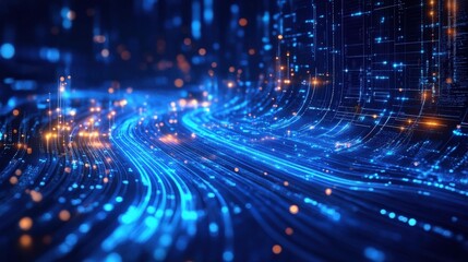 Fototapeta premium Digital Network Flow Visualization